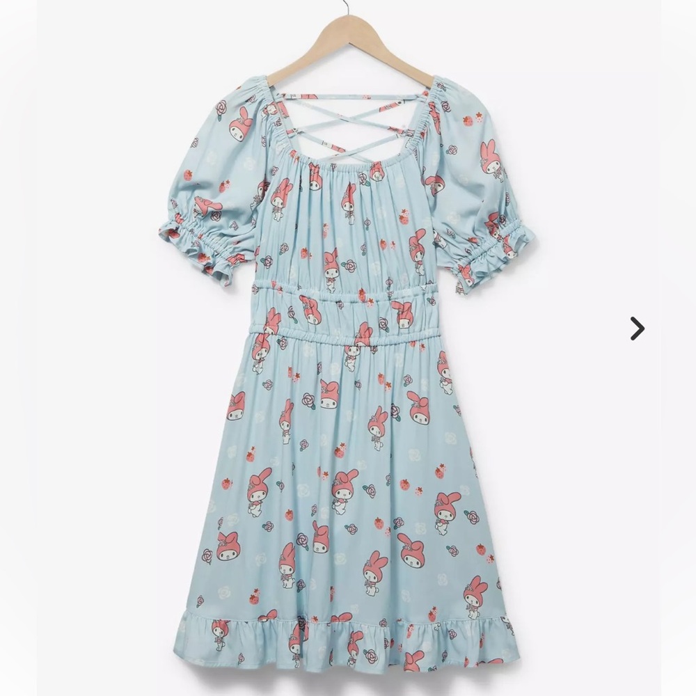 Sanrio My Melody Blue BoxLunch Exclusive ‎ Allover Print Smock Dress NWT M